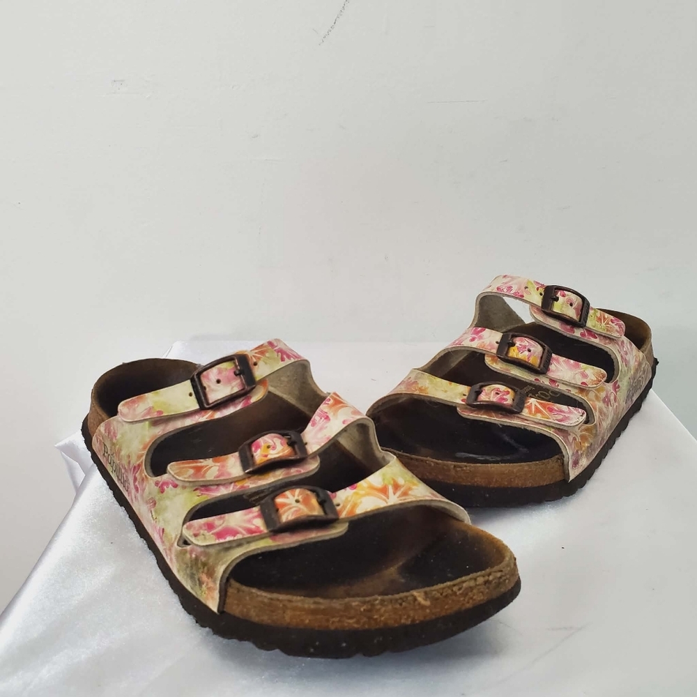 🌺🌺Papillio Florida Pink Yellow Floral Sandals